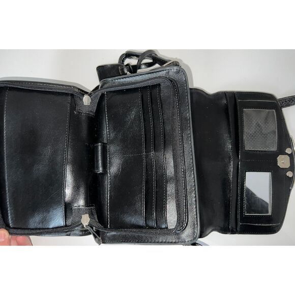 M.C. (Marc Chantal) black faux alligator skin crossbody organizer - Picture 6 of 10